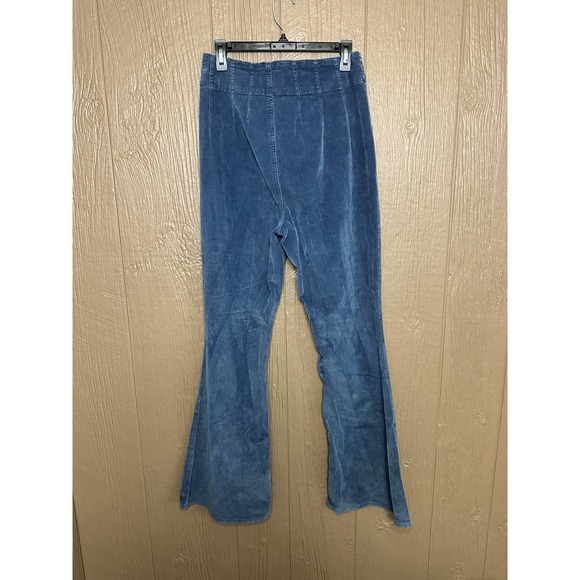 Free People We The Free Jayde High Rise Flare Corduroy Pants Size 30 Moody Blue - Picture 6 of 7